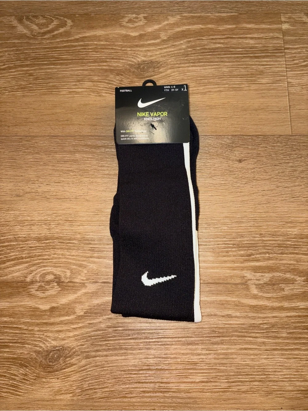 Nike Vapor Black White Knee High Football Socks Boys Youth 3Y-5Y New